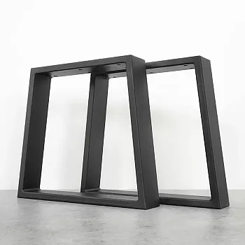 Trapezium-shaped metal table leg made of steel, height 45 cm, width 40 cm, 2 pieces in the set