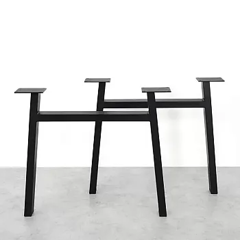 Stålbordben H-form, sort farve, højde 71 cm, bredde 82 cm, sæt med 2 stk