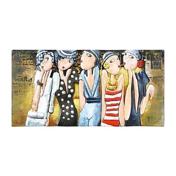 Arte em metal 3D, Ladies of the twenties, dimensões 65x130cm, peso 8,5 kg