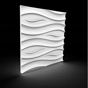 Panells decoratius de paret fets de poliestirè La profunditat, 60x60cm, color blanc, pintable, conjunt de 12 unitats