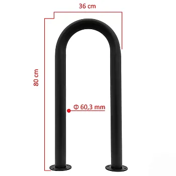 Porte-vélos d'extérieur en acier, couleur noire, dimensions 80x36 cm