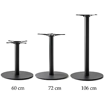 Heavy central table leg made of steel, for table tops with diameter up to 100 cm, for coffee tables, dinning tables or bar tables, in any RAL color