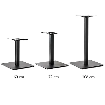HORECA Dëschbeen aus Stol a quadratescher Form fir grouss Dëscher mat enger Gréisst bis D110 cm, Héichten 60 cm, 72 cm oder 106 cm, all RAL Faarf