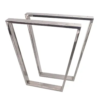 Polirane čelične trapezoidne noge za stol (set od 2 kom.) – visina 72 cm x širina 50 cm, moderna robusna baza za blagovaonske, uredske i stoliće za kavu