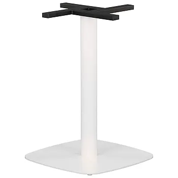 Zentraler Tischfuß, Höhe 71,5 cm, Bodenplattengröße 49,5 x 49,5 cm, Farbe Weiß, Gewicht 16,5 kg