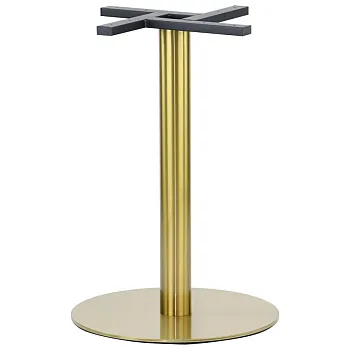Guldfarvet centralt bordstel, lavet af rustfrit stål, guldfarve, højde 72 cm, bundbase 50 cm