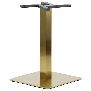 Baza centrala masa din otel inoxidabil, culoare aurie, dimensiuni placa de jos 50x50 cm, inaltime 72cm
