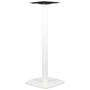 Base de mesa central em aço, altura 110 cm, dimensões da placa inferior 44,5x44,5 cm, cor branca, peso 15 kg