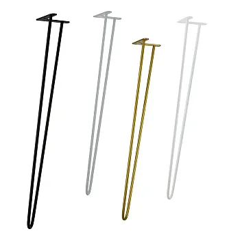 Pernas de mesa decorativas em aço tipo hairpin, feitas com 2 varões, diâmetro 10 mm, altura 80 cm, conjunto de 4 pernas