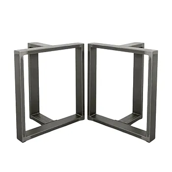 3D промышленные стальные ножки для стола, прямоугольный профиль, высота 45 см, ширина 40 см, глубина 17 см, черные под сталь, комплект из 2 штук
