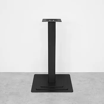 Bază centrală de masă din metal, bază cu soclu în trepte, înălțime 73 cm – bază din oțel pentru sarcini grele, acoperire cu pulbere neagră, design modern industrial tip loft