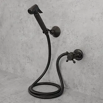 Robinet de Bidet en Laiton Noir avec Tête Céramique Anti-Fuite &amp;amp;amp; Douchette à Arrêt-Démarrage