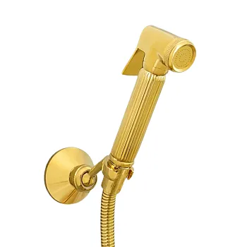Opbau-Bidetkrunn aus Messing, gëllene Faarf, glänzend Ofschloss, Schlauchlängt 150 cm