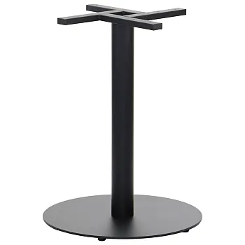 Pied de table central en métal, hauteur 71,5 cm, diamètre de la plaque de base 54,5 cm, plateau de table max 85 cm, couleur noire