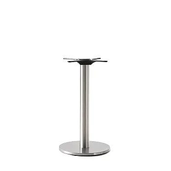 High-end brushed or polished stainless steel central table leg (HORECA), 60 cm, 72 cm, 106 cm height, fits tabletops up to 80 cm