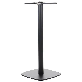 Centralt bordstel, højde 109,5 cm, bundpladens mål 49,8 x 49,8 cm, sort farve, vægt 16,5 kg