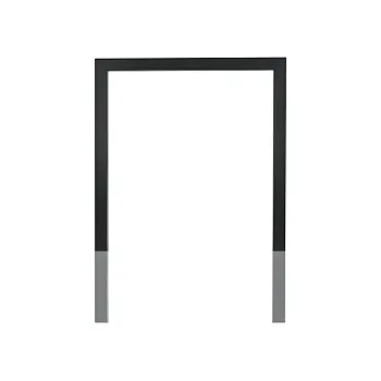 Gegalvaniseerde &amp;amp;amp; gepoedercoate fietsenstandaard voor buitengebruik, vierkant ontwerp, zwart, 80 × 78 cm, in beton