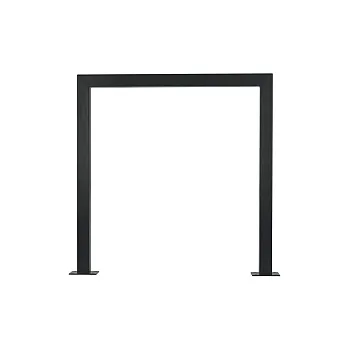 Cinkots &amp;amp;amp; ar pulverkrāsojumu pārklāts āra velosipēdu statīvs, kvadrātveida, melns, 80 × 78 cm, pamatnes plāksnes stiprinājums