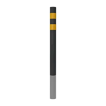 Heavy duty road bollards, parking posts – galvanised, powder coated, Set of two pieces. For concreting
