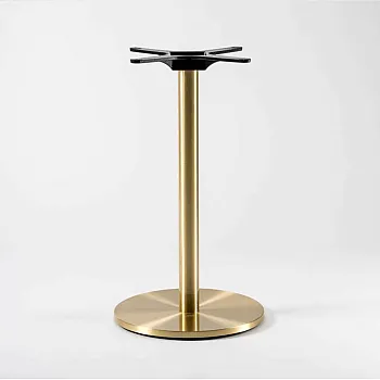 Bază de masă din alamă periată premium în 3 înălțimi (60cm, 72cm, 106cm), potrivită pentru blaturi de masă de până la 80cm, design modern cu piedestal rotund pentru mese de dining, bar și cafenea