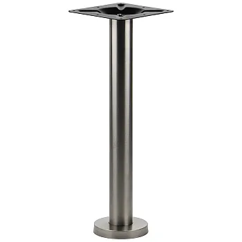 Bordstativ i rostfritt stål med central pelare, golvmonterbart, höjd 72,5 cm