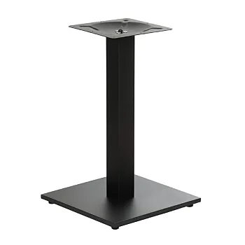Metalliskt centralt bordsben med plastvikt, höjd 72 cm, basmått 40x40 cm, vikt 10,6 kg