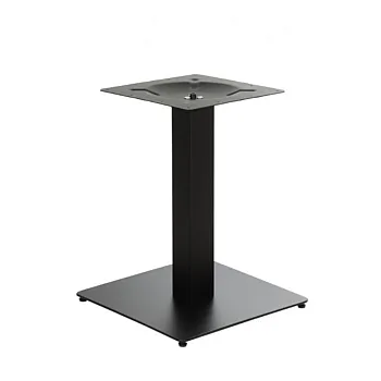 Pota de taula metàl·lica recoberta amb pols feta d'acer, alçada 57,5 cm, dimensions de la placa inferior quadrada 45x45 cm