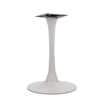 Böjd central metallbordsstomme, vitgrå, diameter 49 cm, höjd 72,5 cm