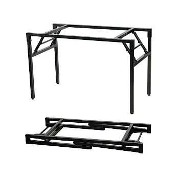 Folding steel table base for exhibition table, in black or grey colour, length 136 cm, width 66 cm