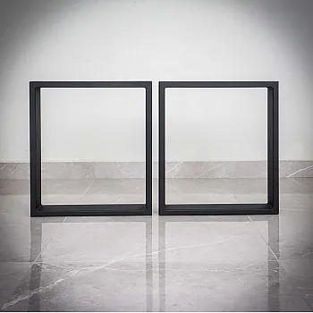 Dikdörtgen masif metal masa ayakları Quadro, çelikten üretilmiş, alçak yükseklik 45 cm, genişlik 40 cm, 2 adet set