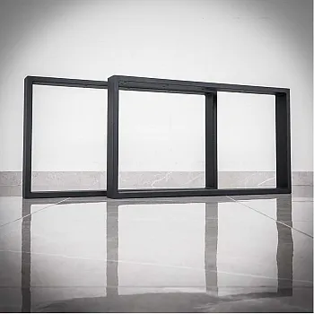 Pota de taula rectangular d'acer de baixa alçada i alta càrrega, alçada 45 cm, amplada 80 cm, conjunt de 2 peces.