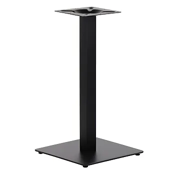 Pied de table central en acier, colonne carrée, couleur noire, plaque de base 40x40 cm, hauteur 72 cm