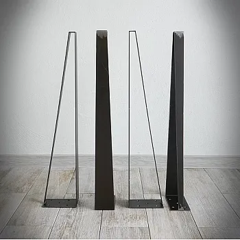 Elegante pata de mesa de metal Arrow de acero, altura 71 cm, juego de 4 patas