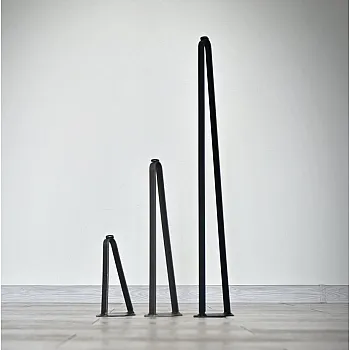 Matu sprādzes tipa metāla galda kājas no tērauda plakanstieņa, augstums 73/40/20 cm, stieņa šķērsgriezums 0,4x2 cm, komplekts 4 gab.