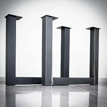 Picioare de masă masive, pentru sarcini grele, tip U din metal, înălțime 71 cm, lățime 82 cm, din oțel, 2 picioare în set