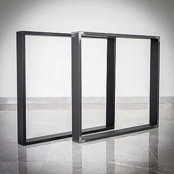 Picioare de masă din oțel, cu formă pătrată, înălțime 71 cm, lățime 80 cm, pentru masă de dining de înălțime standard (set de 2 buc)