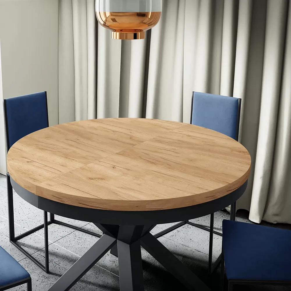Asztal Fekete Vas Lábakkal és Barna Mangófa Lappal Arnav 200 Cm X 100 Cm X 77 H
