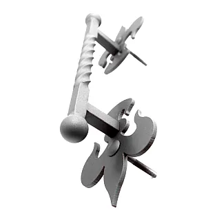 Decorative metal handle for large doors or gates, set of 2 pcs, total length 40 cm, black or white colour
