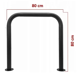 Suport de parcare metalic exterior pentru biciclete din otel, culoare neagra, dimensiuni 80x80 cm