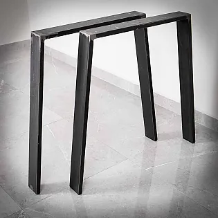 Premium black steel A-frame table legs Set of 2 40x45cm, heavy-duty, classic style for DIY desks tables