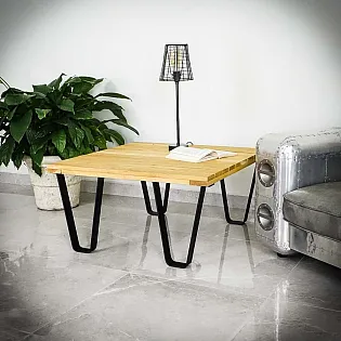 Haltbar niddereg Héicht Stol Dëschbeen aus flaach Eisen, Héicht 38 cm, Breet 80 cm, 2 Stéck.