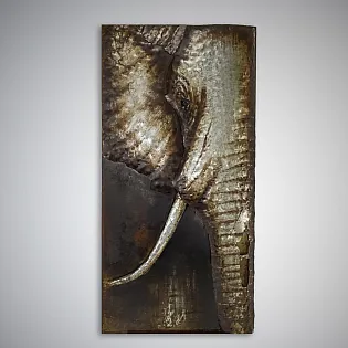 3D Metal Art Elefant, Héicht 150 cm, Breet 75 cm