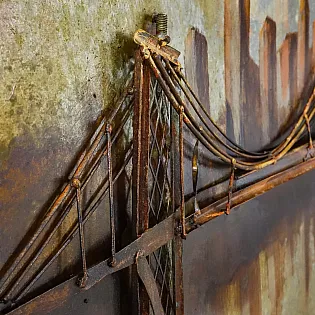 3D metal maleri Manhattan Bridge 80x120cm