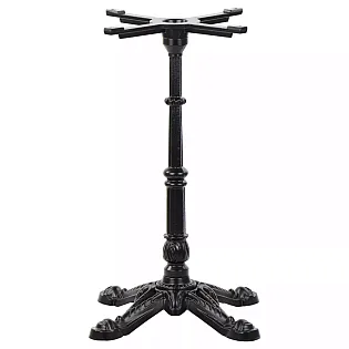 Kovová stolová noha z litiny, černá barva, výška 71,5 cm, spodní základna 52 cm, hmotnost 14,6 kg