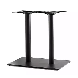 Eksklusiv bordbase i stål til store bordplader op til 140x80 cm, med to runde ben, fås i højderne 60 cm, 72 cm, 106 cm