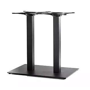 Metalbordbase med 2 søjler til store overflader op til 140x80 cm, med rektangulære søjler, tilgængelige højder 60 cm, 72 cm, 106 cm