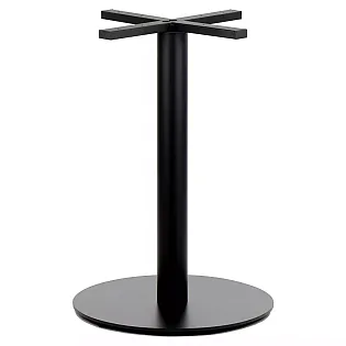 Centralt spisebordsstel lavet af stål, højde 72,5 cm, bundpladens diameter 49,5 cm, vægt 13,8 kg