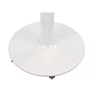 Elegante base central de mesa de metal fabricada en acero, altura 72,5 cm, diámetro base 46 cm, color blanco