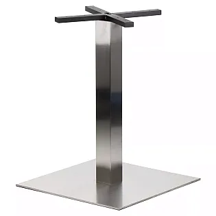 Picior de masă din oțel inoxidabil, înălțime 72,5 cm, dimensiuni plăci inferioare 55x55 cm, pentru suprafețe de până la 90x90 cm