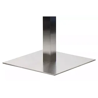 Picior de masă din oțel inoxidabil, înălțime 72,5 cm, dimensiuni plăci inferioare 55x55 cm, pentru suprafețe de până la 90x90 cm